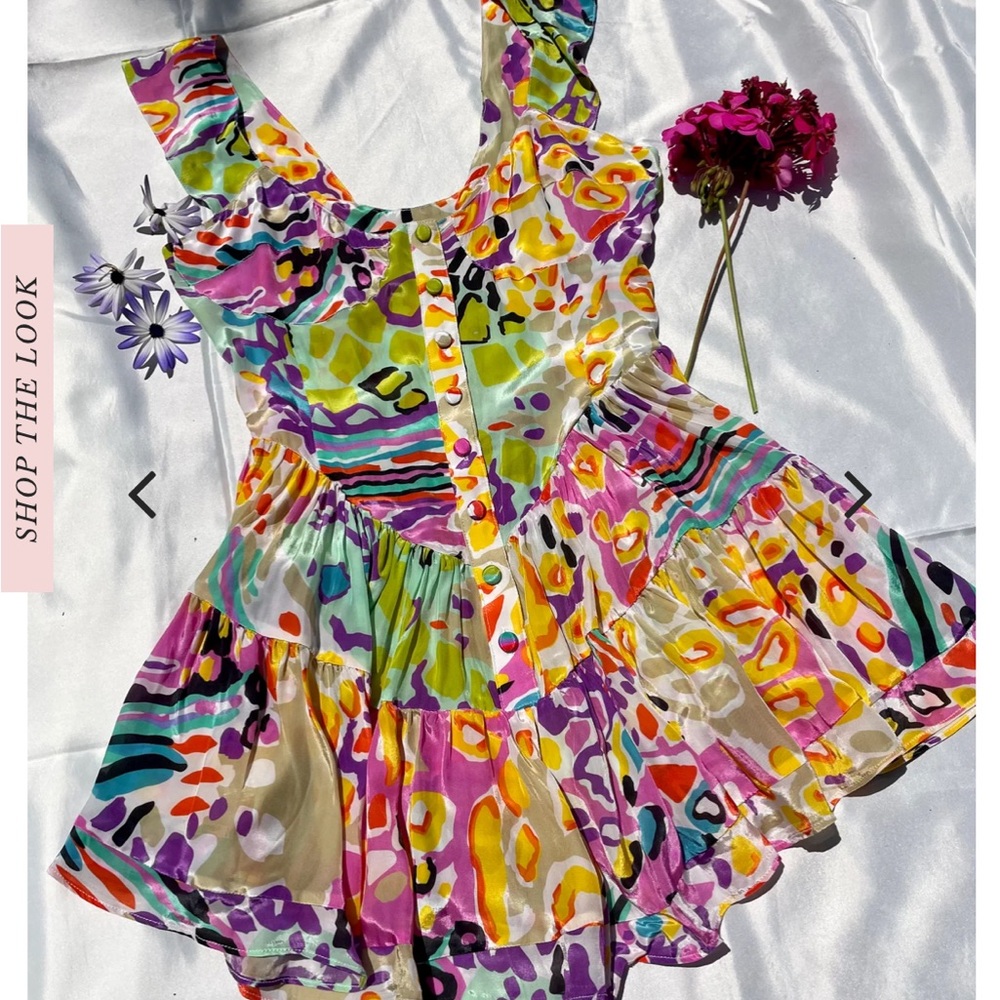 VANESSA MOONEY - THE ELIZABETH ROMPER DRESS 80’s PRINT XXS BRAND NEW WITH TAGS